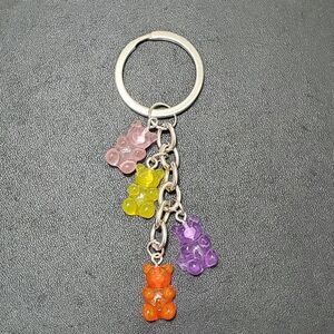 Silver tone gummy bear key fob